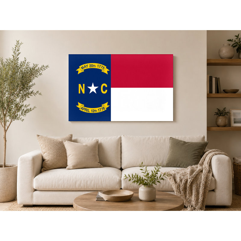 North Carolina State Flag - Art mural sur toile paysage, 30" W x 20" H