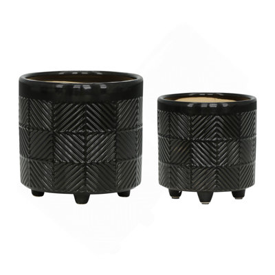 S/2 6/8" TEXTURED PLANTERS