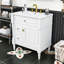 Meuble-lavabo avec lavabo en céramique, tablette réglable, 3 tiroirs et armoire de rangement-1151118355-1151118359