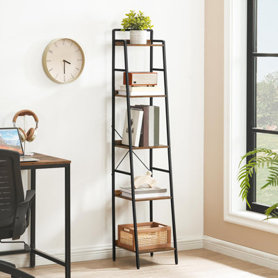 Bibian 158cm H x 33cm W Metal Ladder Bookcase