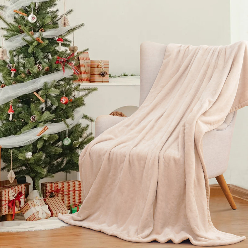 Couverture chauffante en flanelle SEALY, Beige, Lit simple