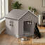 Niche pour chien d'intérieur en résine imperméable 32,53 "toutes saisons (brun clair / gris)-1265469336-1265586472