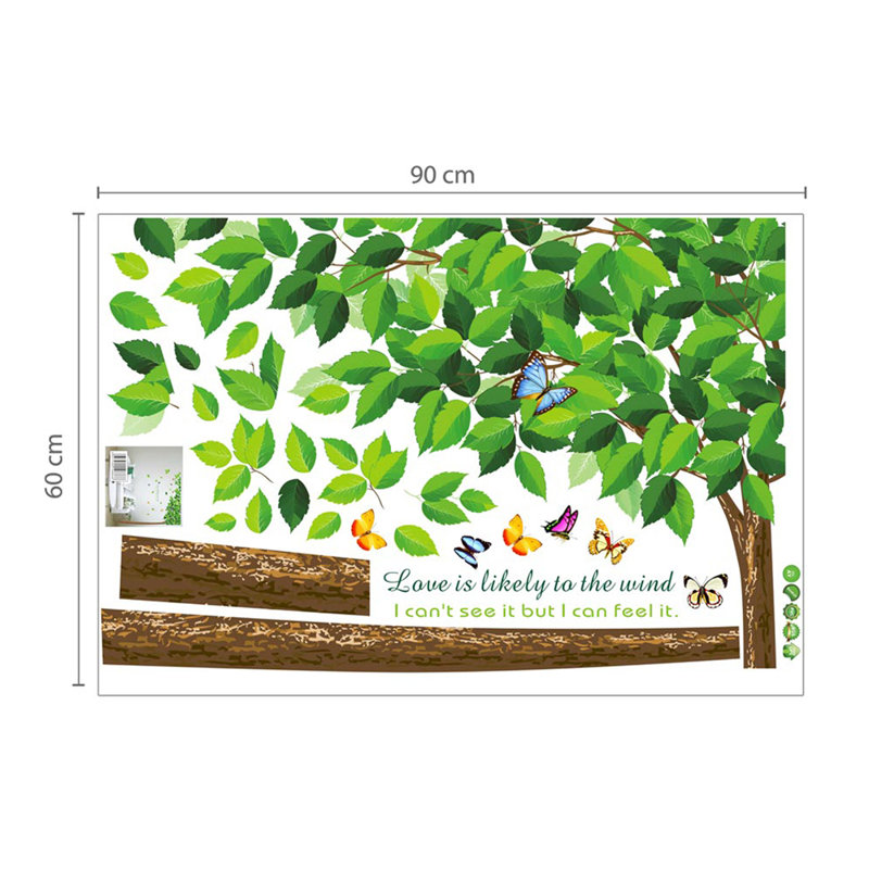 Décalcomanie murale feuilles 3d view