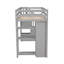 Lit mezzanine simple avec tiroirs et tiroirs de rangement, lit mezzanine en bois avec tablettes - gris-1859969716