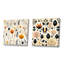 Nordique ivoire et charme floral beige - ensemble de collage abstrait botanique carré de 2-101856399-101856405