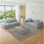 Canapé modulaire convertible en tissu de microfibre gris