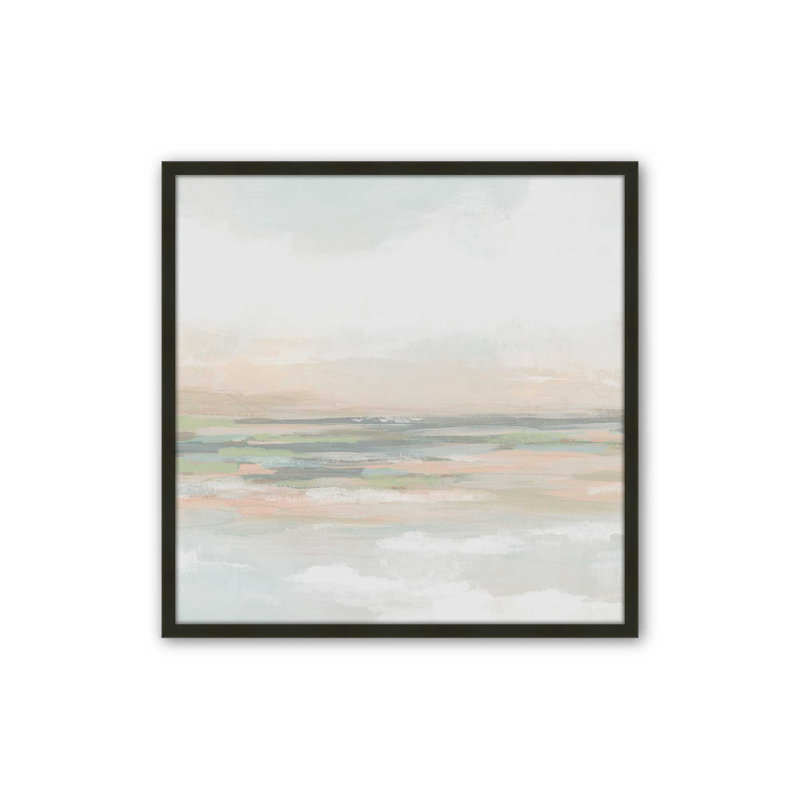 Soft Breeze Over Fields II, Open Corner Framed, Satin Black, 13.5" H x 13.5" W