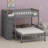 Versatile Bunk Bed with Integrated Drawers, Movable Shelves, and Wheeled Lower Frame-1180102167