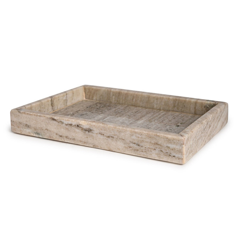 Lena Marble Tray, 1.5" H x 10" W x 14" D, Brown Galaxy