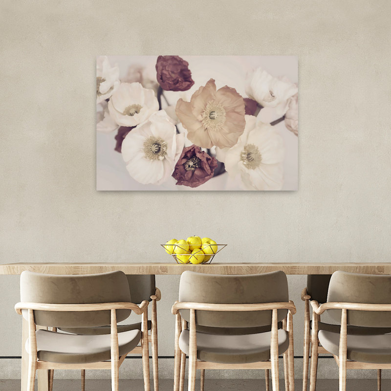 «Open Blooms», art mural abstrait contemporain, H 24 po x l 36 po
