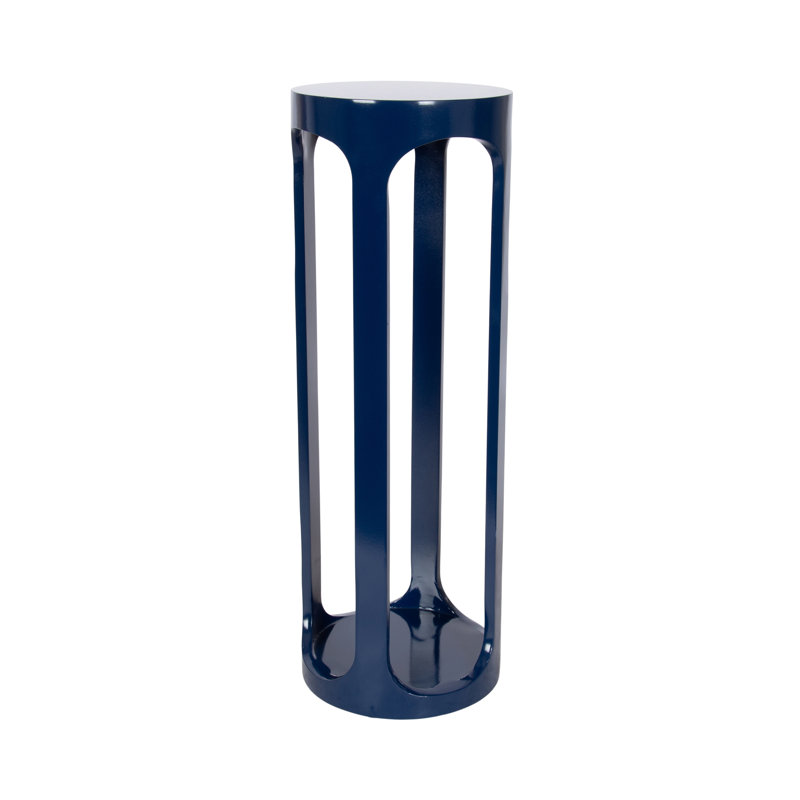 Dahl Round Wooden Drink Table, Navy