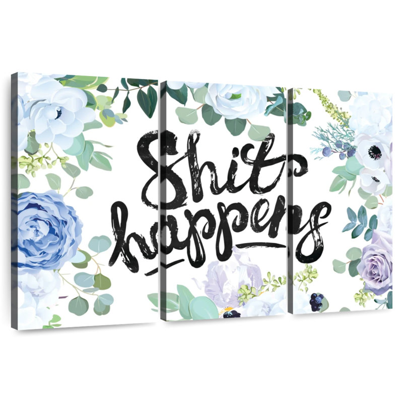 Floral, merde, typographie, H 42 po x l 65 po