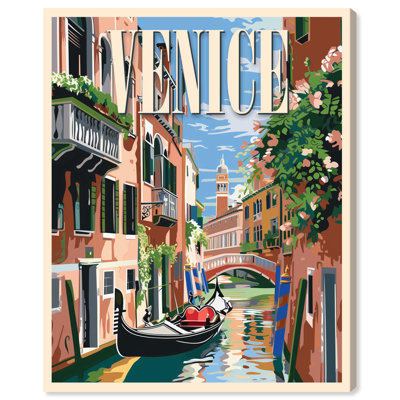 Venice Postcard Canvas Beach Coastal Art by Art Remedy