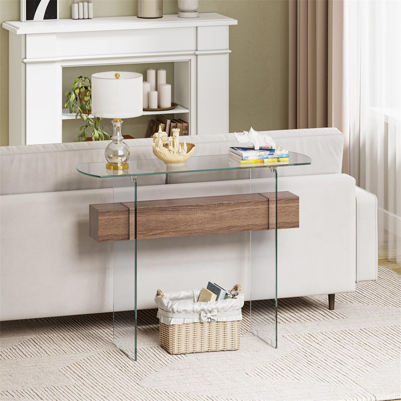 Charnelle 100cm Glass Console Table