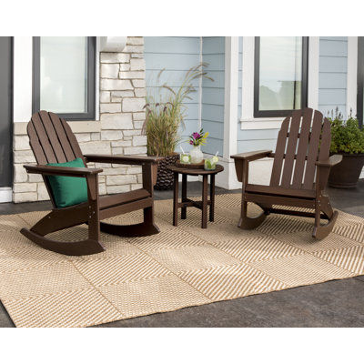 POLYWOOD Vineyard 3-Piece Adirondack Rocking Chair Set