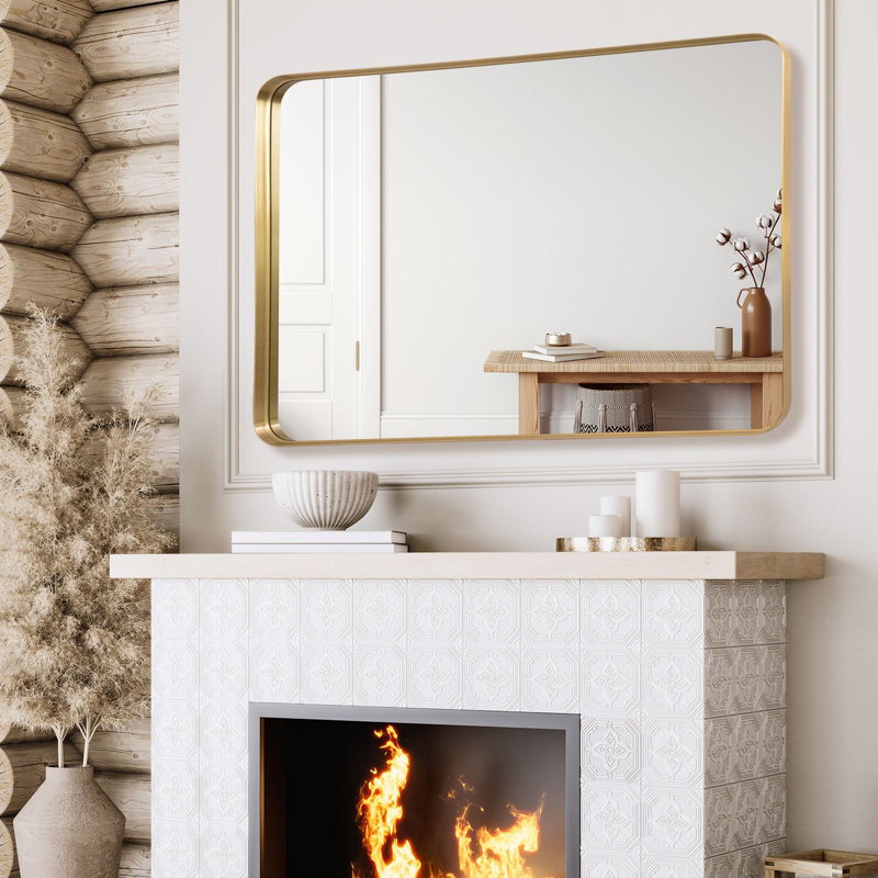 Rectangle Mirror, Gold, 161cm H x 52cm W
