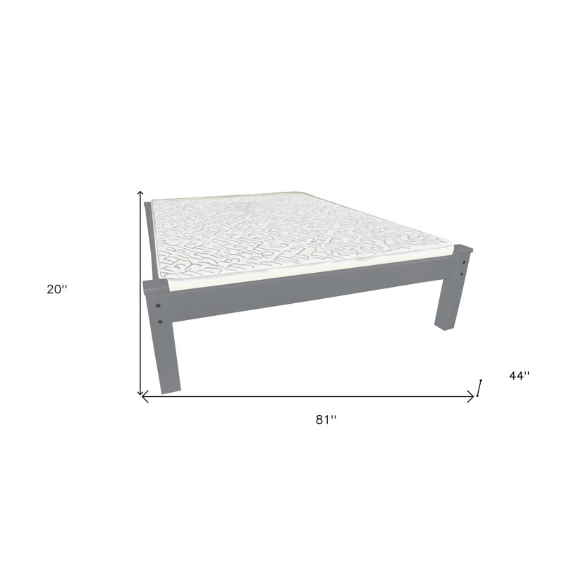 Gray Solid Wood Twin Bed Frame