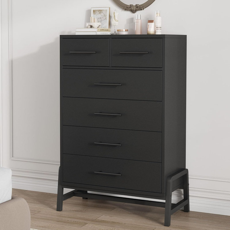 6 Dresser for Bedroom, Freestanding 46.6 in Tall Drawer Dresser with Storage, Closet Storage Chest for Living Room, Bedroom, Entryway