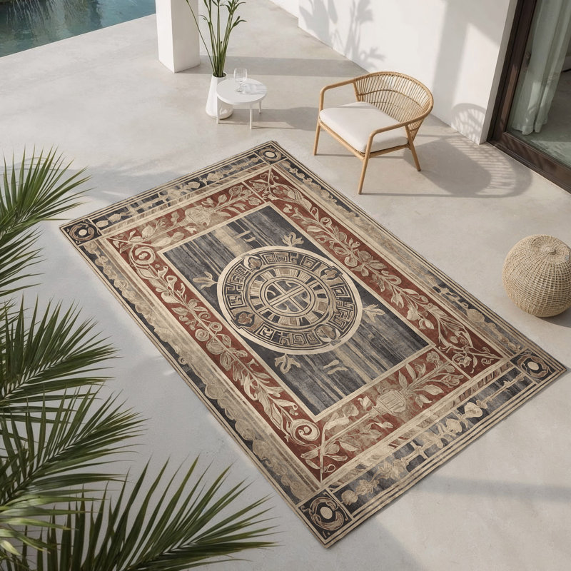 Tapis intérieur et extérieur Mount Helicon, Rectangle 5' x 7'