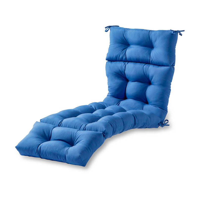 Coussin de chaise longue d'extérieur capitonné Shipton, Bleu marine