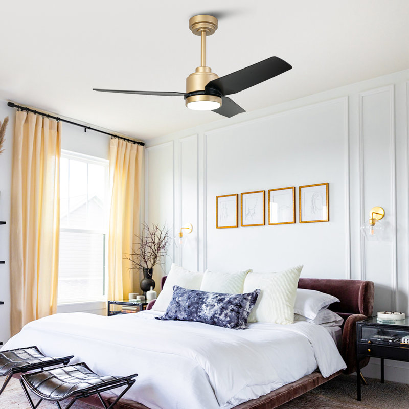 Vaczon 42" Modern Propeller Smart Dimmable LED Ceiling Fan with APP and Remote Control, 3CCT Lights, 6-Speed Reversible DC Motor, Timer, 6"/10" Downrods
