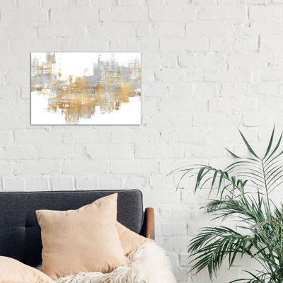 Dynamic Gold On Grey II by Alex Wise - Wrapped Canvas Print