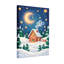 Noël, hiver, nuit, chalet, paysage enneigé, lune, étoiles, arbres, animaux-1556977691