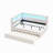 Upholstered Full Size Platform Bed With USB Ports And LED Belt, With Trundle, White-1456787507