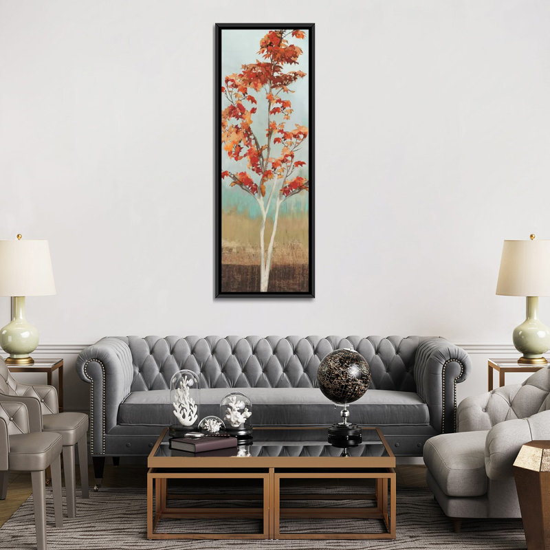«Maple Tree III» par Allison Pearce, impression sur toile tendue, H 48 po x l 16 po x P 1,5 po, Toile avec cadre noir