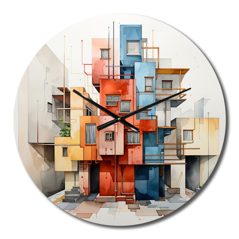 City Cubic Street Art - Horloge murale cubisme, Petit