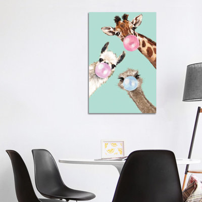 Bubble Gum Gang In Green by Big Nose Work - Wrapped Canvas Print