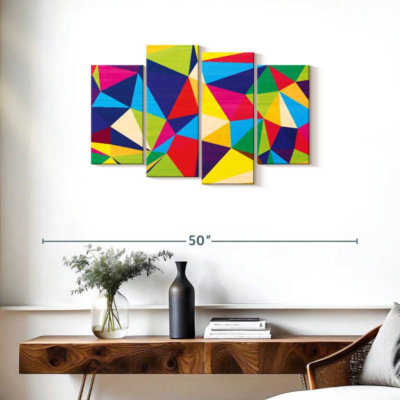 Avery V abstrait géométrique sans soudure, H 22 po x l 36 po