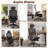 Niccoli Modern Ergonomic High-Back Mesh Home Office Chair with Flip-Up Arms, Footrest, and Wood-Grain Accents