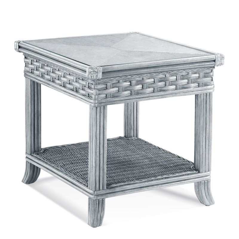 Somerset Glass End Table, Sea Glass