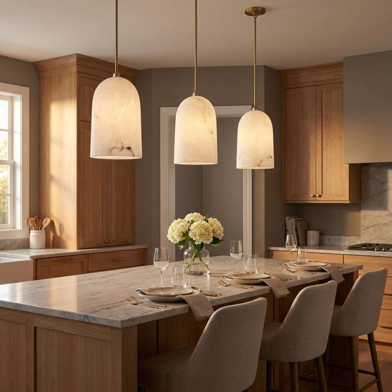 Savina Pendant, Burnished Brass, 72.88" H x 18.13" W x 18.13" D