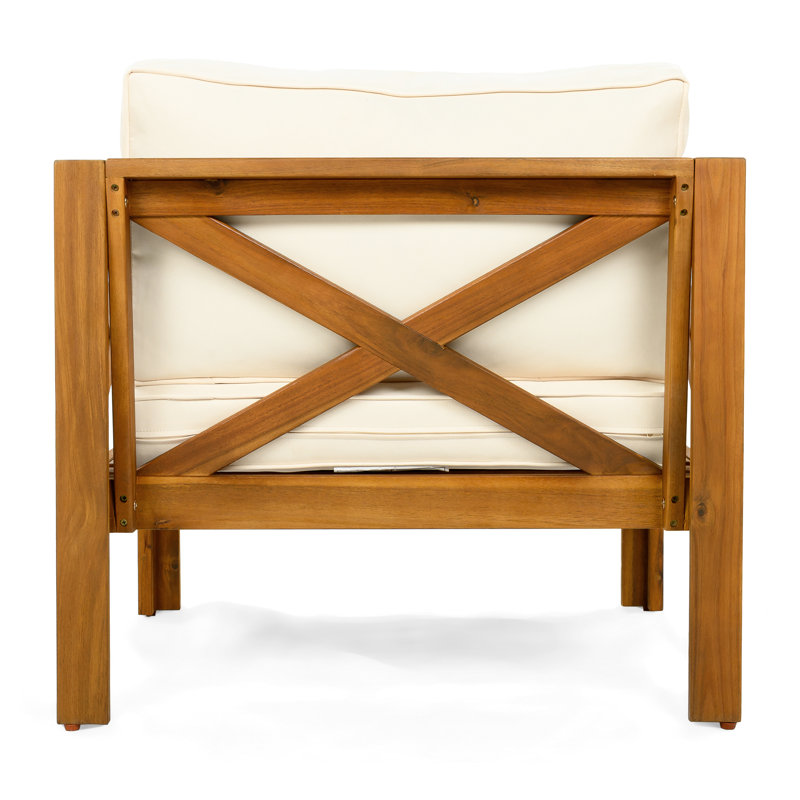 Chaises longues avec coussins amovibles Kincaid, Beige