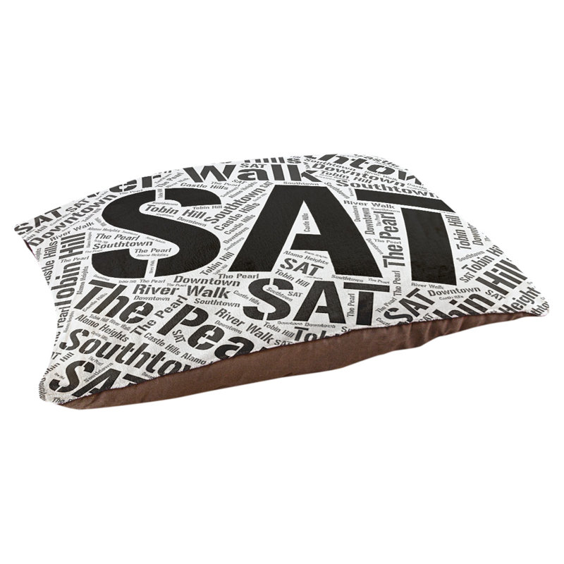 Coussin de chien « districts », Moyen (H 9,5 po x l 28 po x P 18 po), Noir, San Antonio