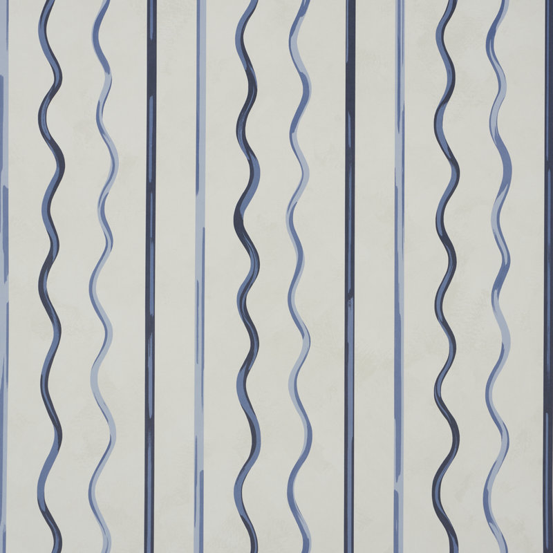 Schumacher x Backdrop Affogato Wallpaper, Cornflower/Deep Navy