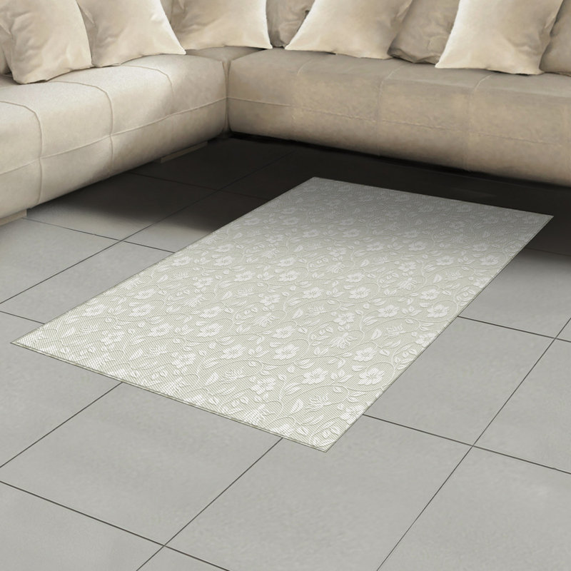 Floral High Density Long Fiber Poly Threads Decorative Area Rug Carpet, Rectangle 4' x 5'8"