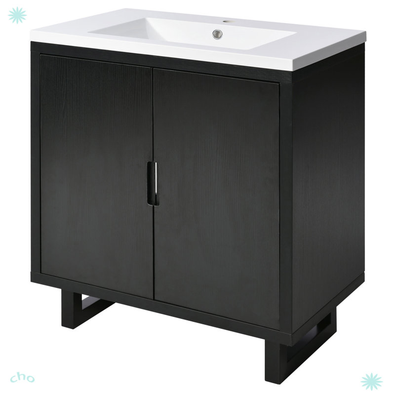 Ensemble de meuble-lavabo 30 "avec lavabo, Noir