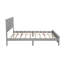 Grand lit de style campagnard en bois de pin avec tête et pied de lit avec porte de grange, cadre plateforme robuste et rangement sous le lit, gris-129751405-129751402