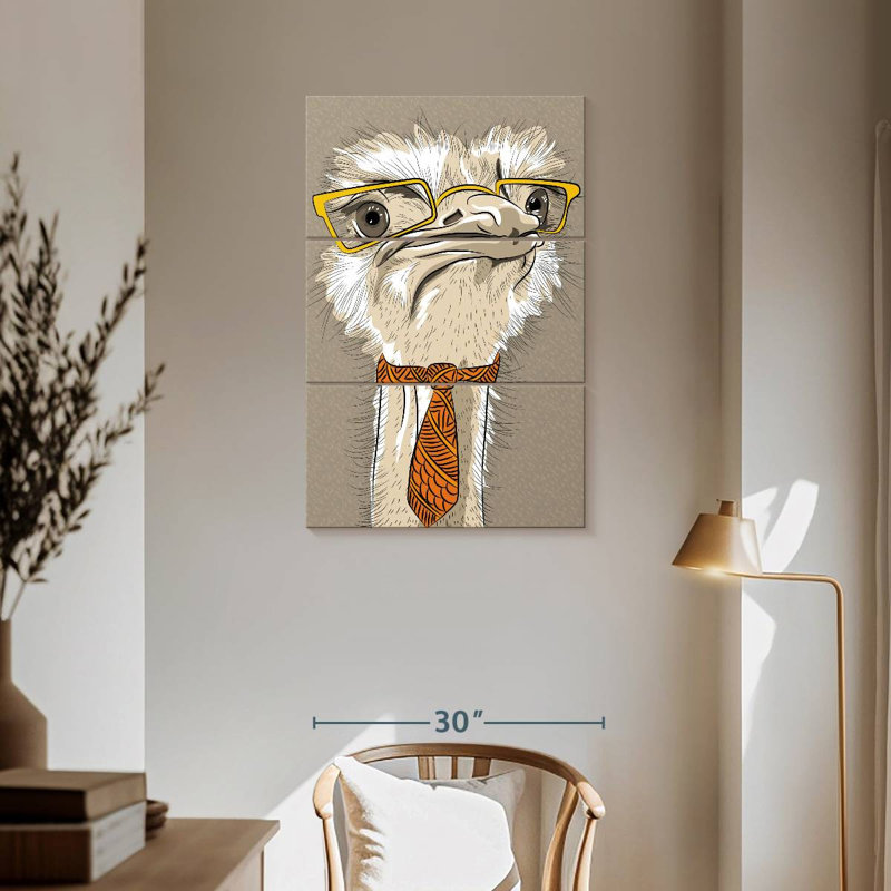 Brampt Nerdy Ostrich, 57" H x 36" W