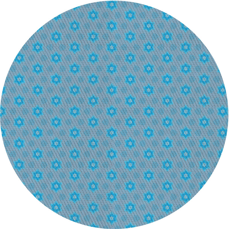 Tapis de zone bleue à motifs, Rond 7 pi