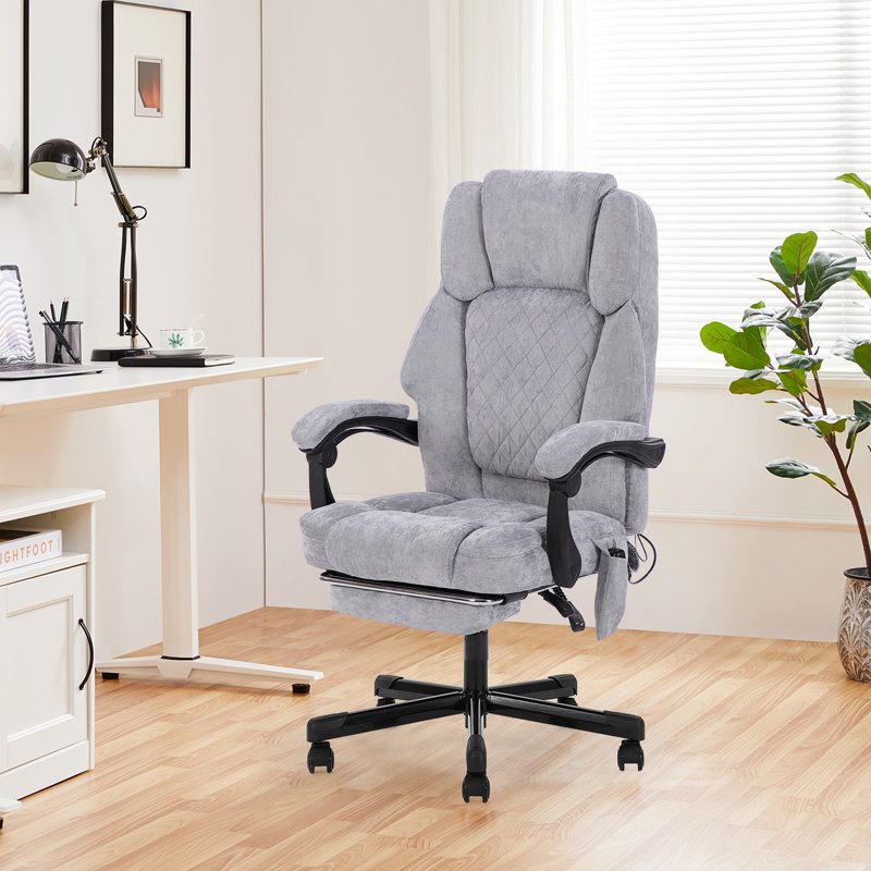 Adjustable Footrest and Lumbar Support Ergonomic Executive Office Chair, Gray