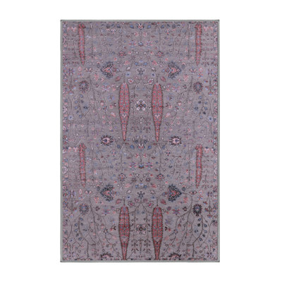 Tapis rose / mauve à motif floral Osha