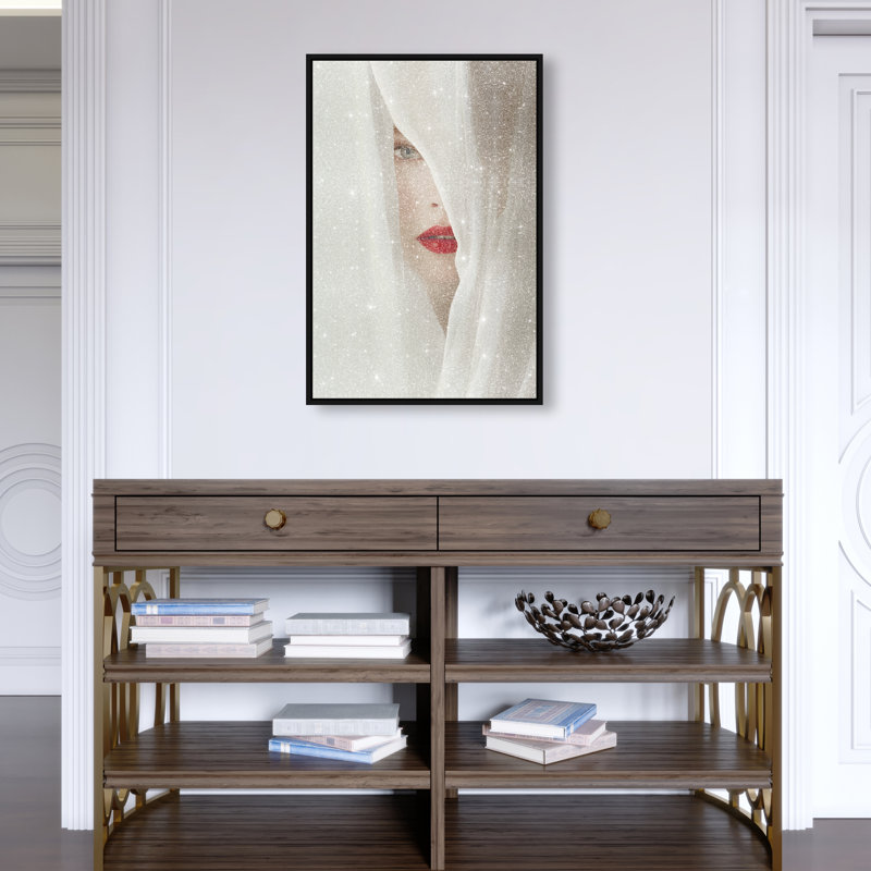 Secret Under Silk Print by Oliver Gal, 16"H x 11"W, Black Floater Frame