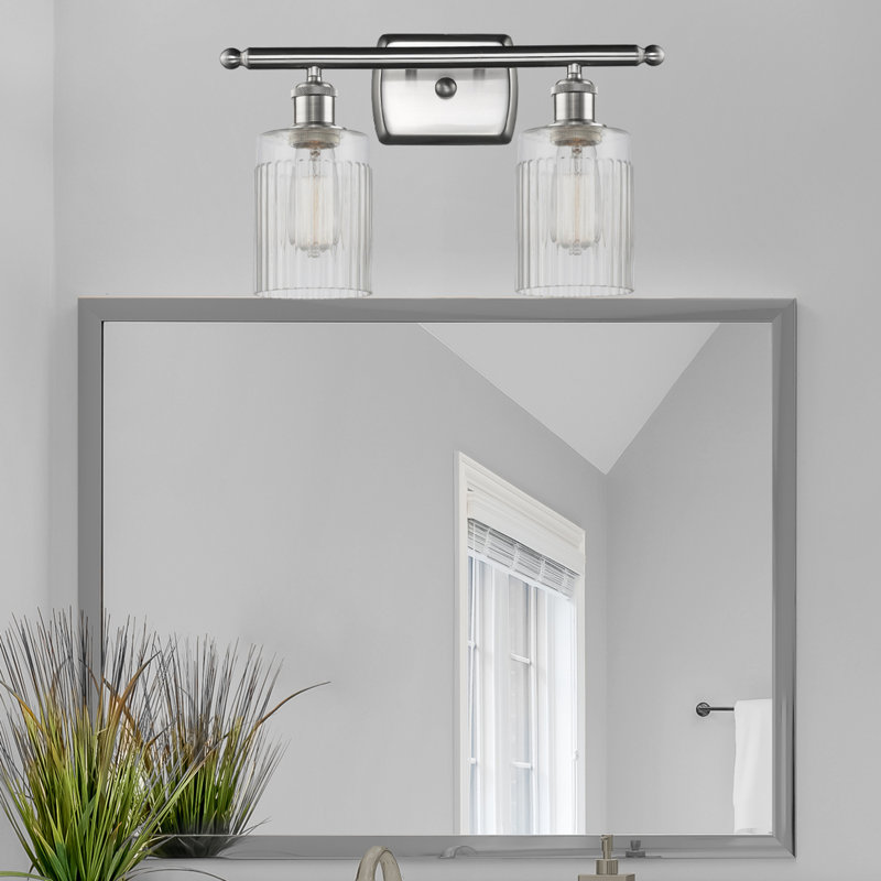 Kamena 2 - Light Dimmable Vanity Light, Clear, 6 Watt Vinage LED Bulb, Brushed Satin Nickel