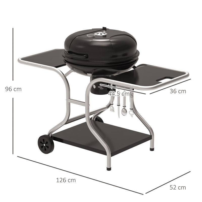 Dakota Fields Auraya 126cm W Kettle Charcoal Grill