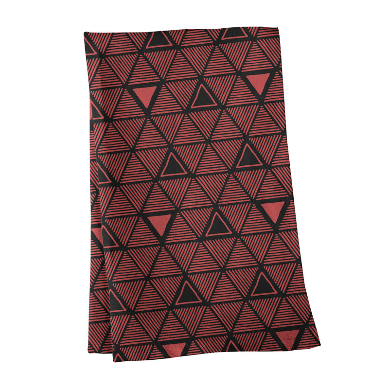 Jordao Tea Towel Kitchen Towel, Black/Rose, Poly Twill