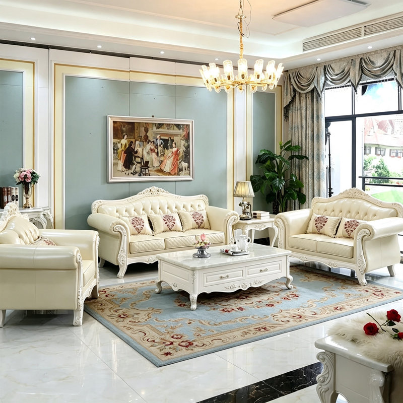 European style luxury leather sofa.